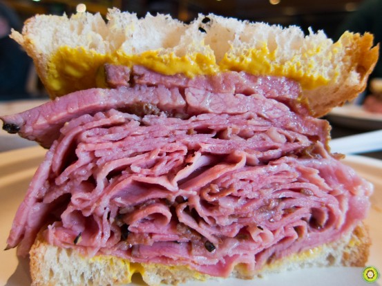 Montreal Smoked Meat Sandwich Upclose